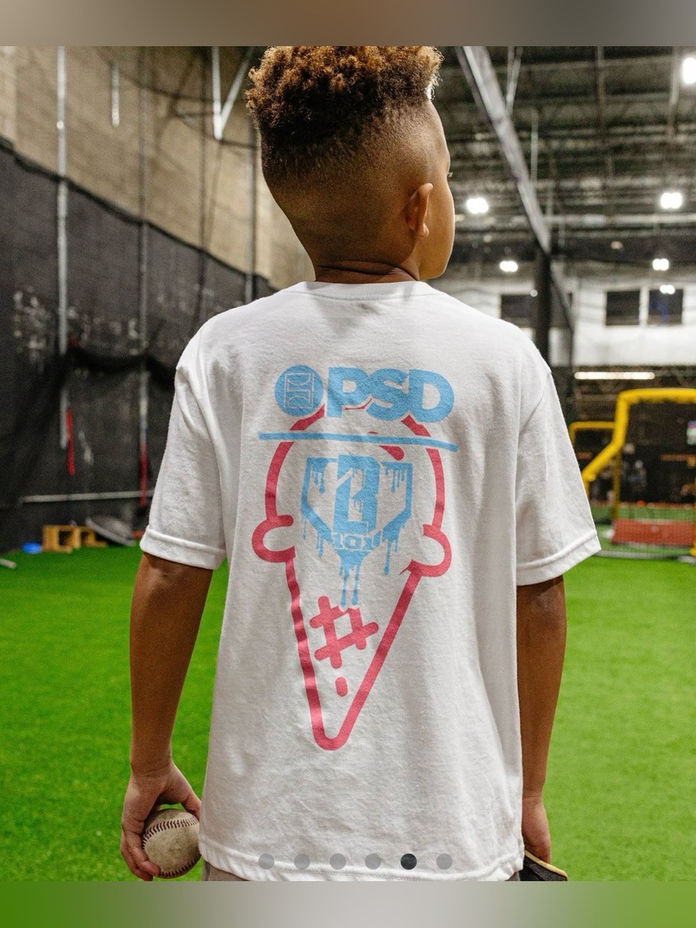 NWT Baseball Lifestyle 101 Youth PSD Scoops White Short Sleeve Tee Shirt Size YM